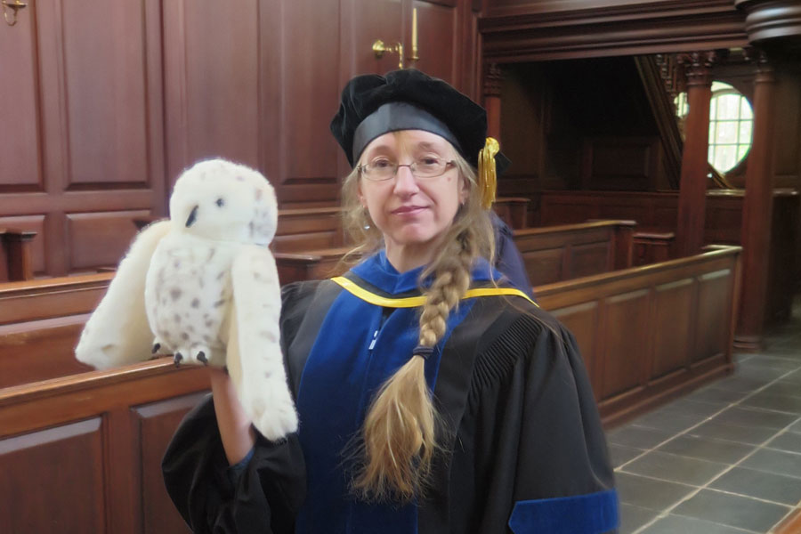 Professor Irby With an Owl